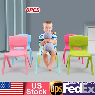 6 Pack Plastic Colorful Stackable School Chair for Kindergarten Home 11'' Height - Image 1 of 4