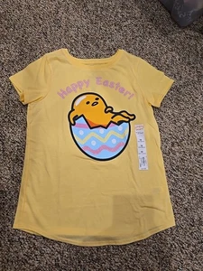 NWT Girls Jumping Beans Happy Easter Gudetama Yellow T-shirt Sz 10 - Picture 1 of 2