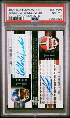 2004 Upper Deck Kellen & Kellen Winslow Jr. Dual Endorsements Auto PSA 8 NM-MT! - Image 1 of 3
