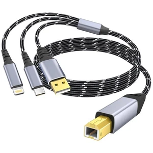 Druckerkabel, USB C&USB-A auf USB-B Kabel, High Speed Nylon geflochten Scanner Pri... - Bild 1 von 6