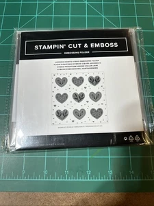 Stampin' Up! Cut & Emboss Adoring Hearts Hybrid Embossing Folder New - Picture 1 of 2