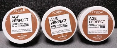 Lot Of 3 L'Oreal Age Perfect 4 in 1 Tinted Balm Infused W/ Firming Serum 10 Deep - Image 1 of 4