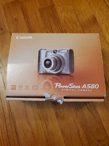 Canon PowerShot A580 8.0MP Digital Camera Silver Box Manual SD Card TESTED - Picture 1 of 13