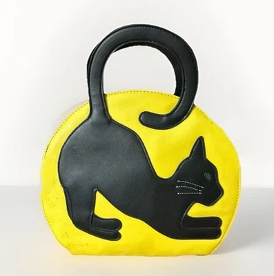 BERNICE Yellow Black Cat Purse Crossbody Shoulder Handbag Hard To Find Item! - Image 1 of 4