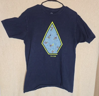 Volcom Stone The Bird Tee Mens Navy Graphic Print T shirt Size Medium - Image 1 of 4