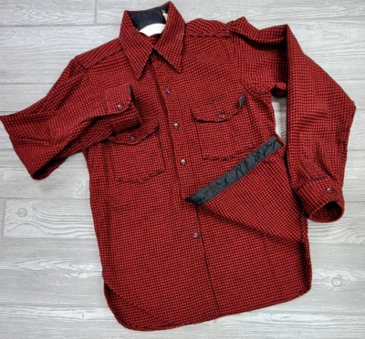 Vintage Woolrich Flannel Mens Sz M Red Black Buffalo Plaid Shirt Wool 70s 80s - Image 1 of 4