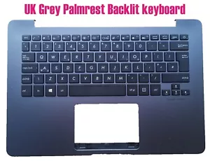 UK Grey Palmrest Backlit keyboard for Asus UX430U UX430UA UX430UQ UX430UN - Picture 1 of 2