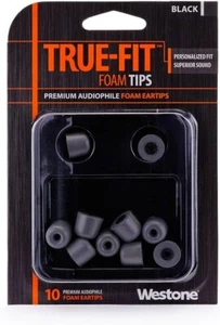 Westone True-Fit Foam Eartips Black 10 Pack - OPEN BOX- - Picture 1 of 1