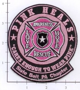 Pennsylvania - Slate Belt Breast Cancer Awareness EMS PA Fire Dept Patch Pink - Picture 1 of 1