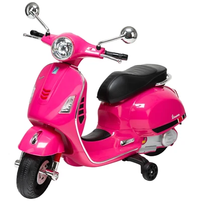 Ride On Motor Bike Vespa Scooter 6V Electric With Light and Sound Pink Girls NEW - Image 1 of 4