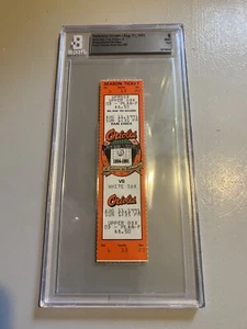 Boleto Orioles vs Medias Blancas 8-11-91 calificado BGS 9 como nuevo Wilson Álvarez sin bateador - Imagen 1 de 2