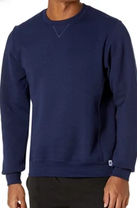 Russell sportlicher Herrenpullover, marineblau Fleece Rundhalsausschnitt (Medium) A5. - Bild 1 von 5