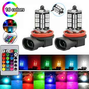 2 PIEZAS 27 LED RGB H11 Bombillas Antiniebla 16 Cambio de Color Control Remoto Alta Potencia - Imagen 1 de 12