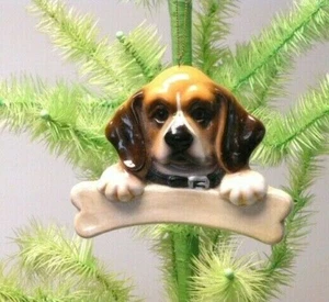 Beagle im Ruhestand großer Himmel Schnitzer Keramik Ornament, personalisieren Sie es! New Old Stock - Bild 1 von 3