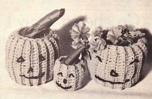 VINTAGE Pumpkin Containers/Decor/CROCHET PATTERN INSTRUCTIONS ONLY - Picture 1 of 1
