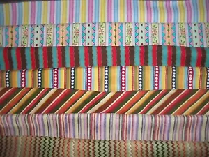 STRIPES colorful variety zig zag Cotton quilt FABRIC U-Pick SEE INFO 1/2 yd BTHY - Picture 1 of 33