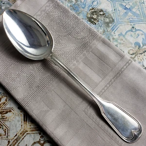 A GUTTENHOEFFER 800 GERMAN SILVER FIDDLEBACK 8 1/8" Table Serving Spoon NO MONO - Picture 1 of 5