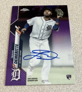 2020 Topps Chrome RC Purple Refractor Auto #RA-TD Travis Demeritte Tigers /250 - Picture 1 of 2