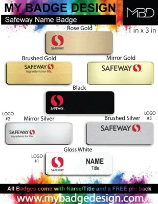 Insignia de nombre de empleado Safeway Foto 1 de 4
