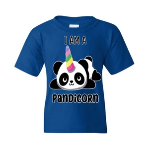 🔥 I Am A Pandicorn Youth Kids T Shirt Cute Unicorn Panda bear LGBT Pride tee  - Picture 1 of 9