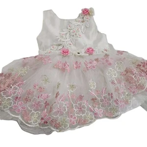 Baby Mädchen Rock ärmelloses Kleid bestickt Blumen - Bild 1 von 9