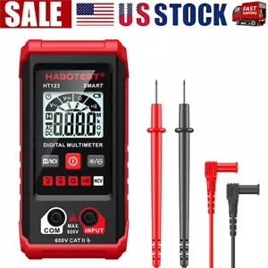 HABOTEST HT123 Multimetro Digitale Voltmetro Intelligente Ohmmetro AC DC Meter Tester US - Foto 1 di 21