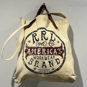 RRL RALPH LAUREN Canvas Leather 2Way Tote Bag Authentic Men Used - Picture 1 of 9