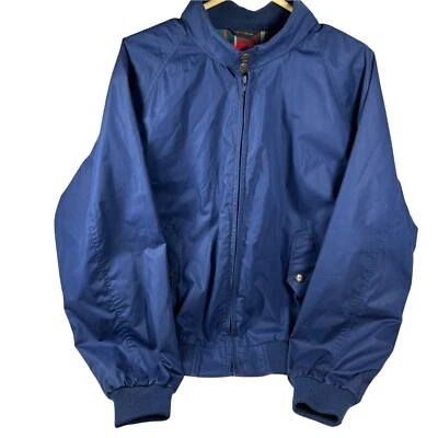 Blue Bomber Jacket Mens XL Plaid Lining Banded Vtg Ozark Trail - Image 1 of 4