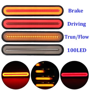 2x 28LED Flowing Reverse Stop Brake Turn Signal Rear Tail Light Truck Trailer RV - Picture 1 of 12