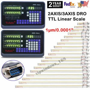 2/3 Axis Digital Readout DRO TTL Linear Glass Scale Encoder EDM Milling Lath 1µm - Picture 1 of 32
