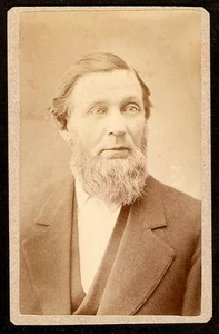 Fotografía CDV HOMBRE Barba Cuidadosamente Recortada ÉPOCA VICTORIANA Dan Smith ELKHART IN - Imagen 1 de 2