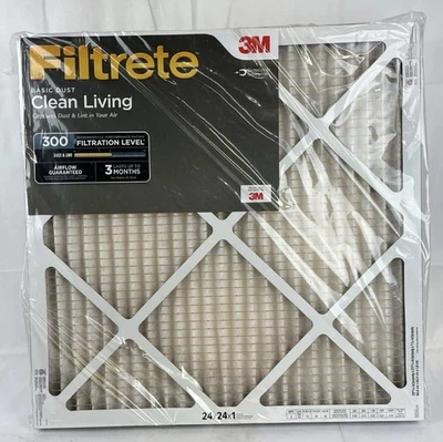 6PK  Filtrete Clean Living 24X24X1 Air Filter MPR 300 MERV 5, Dust, Furnace NEW - Image 1 of 3