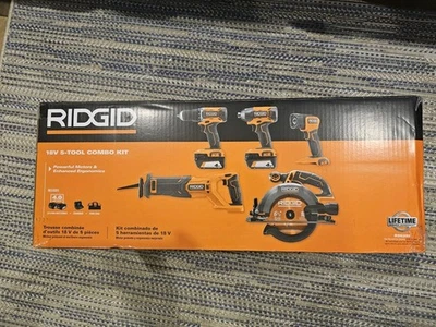 RIDGID 18V Cordless 5-Tool Combo Kit R96255 - Image 1 of 4
