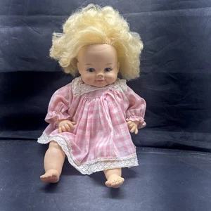 VINTAGE REITERPUPPE 15 ZOLL 1969 STOFF & VINYL SCHLÄFRIG BLAUE AUGEN - Bild 1 von 9