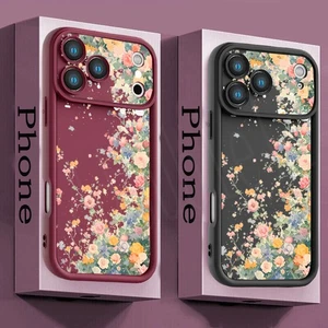 Funda de teléfono de silicona con flores a prueba de golpes para iPhone 16 17 Pro Max 15 14 13 12 cubierta - Imagen 1 de 21