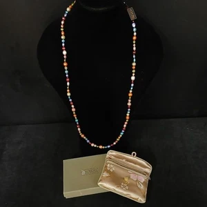 Honora 925 Silver Multicoloured Freshwater Pearl Necklace Box + Pouch -FPL -CP - Picture 1 of 8