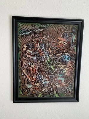 ORIGINAL 80'S ABSTRACT GRAFFITI SPRAY PAINTING N.Y. ROSARIO PROVENZA  #63 - Image 1 of 4