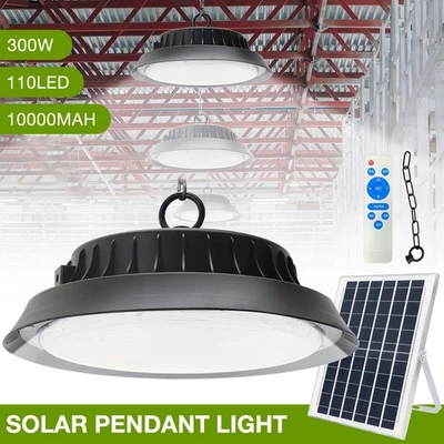 Solar LED Hängelampe Solarbetriebene Pendelleuchte Industrie mit Fernbedienung - Bild 1 von 4