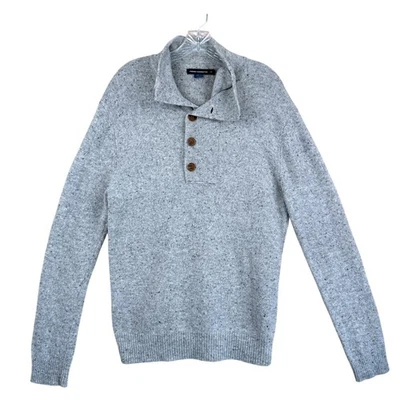 Suéter Clásico Henley Botón Lana de Cordero Gris M French Connection Para Hombres Foto 1 de 4