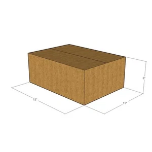 15x11x6 New Corrugated Boxes for Moving or Shipping Needs - 32 ECT - Picture 1 of 3