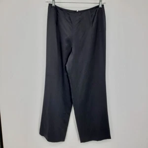 Vintage Talbots 100% Silk Black Satin High Rise Wide Leg Women's Pants Size 12P - Picture 1 of 7