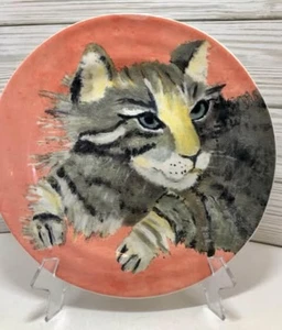 Anthropologie Plate Cat Kitty Stella Dessert Plate By Carole Akins New - Picture 1 of 2