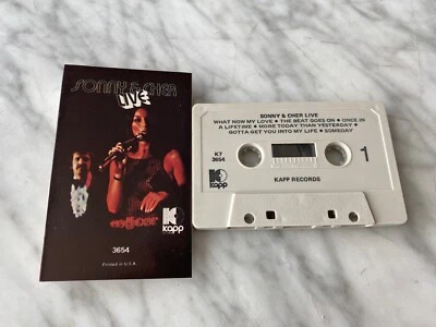 Sonny And Cher Live CASSETTE Tape Kaap Records K7-3654 I Got You Babe, Hey Jude - Image 1 of 3