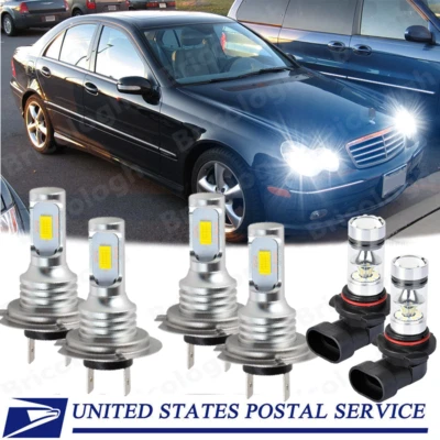 For Mercedes-Benz C230 2002-2007 6P Combo LED Headlight Fog Light Bulbs Kit A - Image 1 of 4