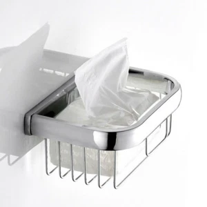 20cm Polished Chrome Bathroom Accessory Shower Shelf Storage Basket Holder - Picture 1 of 6