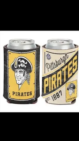 Pittsburgh Pirates 12oz Two Sided Vintage Can Cooler [NEW] Holder Foam Koozie Cover