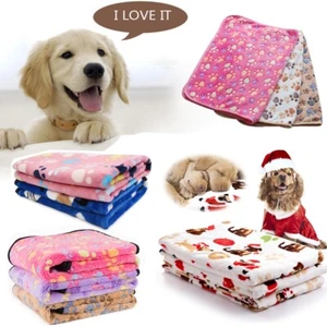 Manta de lana para mascotas perro gato cachorro suave cálida estera cubierta cojín M L XL - Imagen 1 de 107