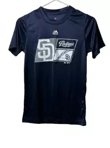 Majestic Athletic Men's San Diego Padres Logo T-shirt Navy Medium 10/12 - Picture 1 of 6