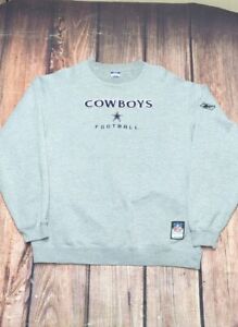 VTG Dallas Cowboys Reebok Embroidered Crewneck Pullover Sweater Size Large Read