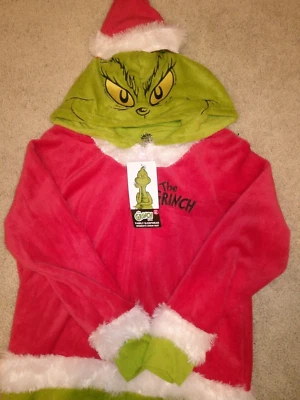 Traje Unión Dr. Seuss El Grinch Mujer Una Pieza Cremallera Talla XL Navidad NUEVO Foto 1 de 4
